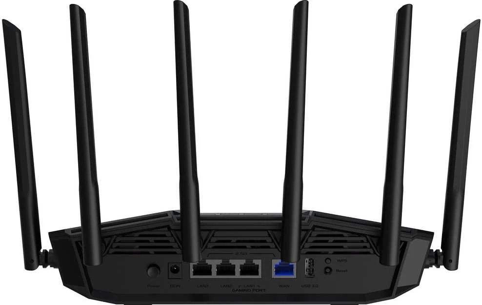 Asus | Dual Band WiFi 7 Extendable Gaming Maršrutizatorius | TUF Gaming BE6500 | 802.11be | 6500 Mbit/s | Ethernet LAN (RJ-45) jungtys 4 | Tinklelio palaikymas Taip | MU-MiMO Taip | Antenos tipas Išorinė fiksuota | 1