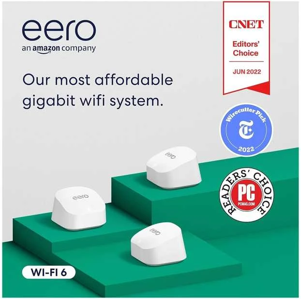 Maršrutizatorius eero 6+ AX3000 Wi-Fi 6 mesh-järjestelmä, 3 kpl