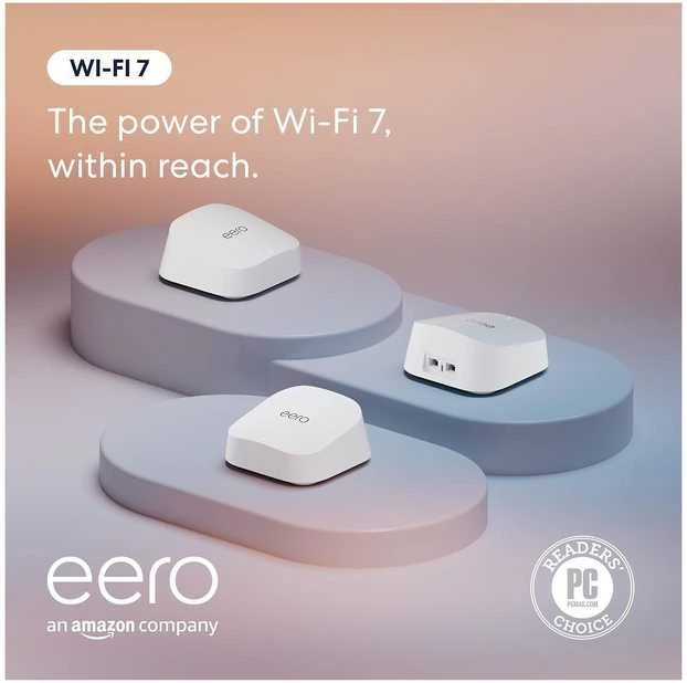 Maršrutizatorius eero 7 BE5000 Dual-Band Wi-Fi 7 mesh-järjestelmä, 3 kpl