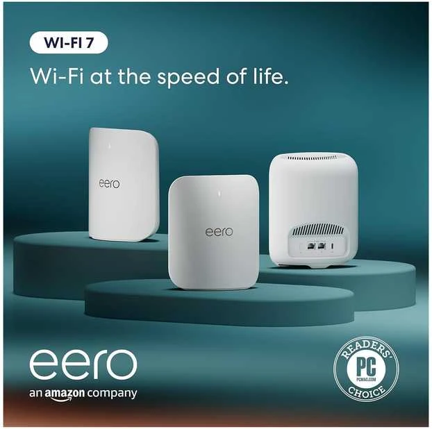 Maršrutizatorius eero Pro 7 BE10800 Tri-Band Wi-Fi 7 mesh-järjestelmä, 3 kpl