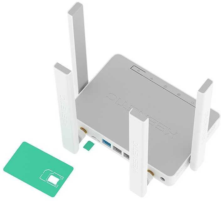 „Keenetic Explorer 4G“ (KN-4910) AC1200 Mesh Wi-Fi 5 4G modemas, maršrutizatorius su 4 prievadų išmaniuoju komutatoriumi