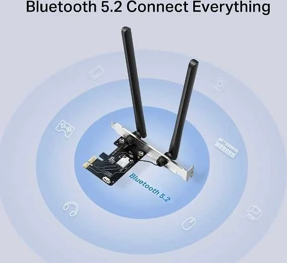 Mercusys | AXE5400 Tri-Band Wi-Fi 6E Bluetooth PCI Express adapteris