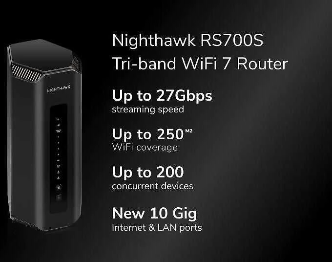 Maršrutizatorius Netgear Nighthawk WiFi 7 trijų juostų RS700S-100EUS