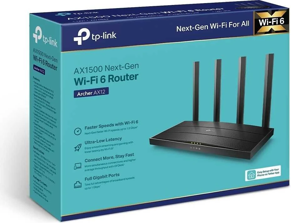 Maršrutizatorius TP-Link Archer AX12 | AX1500 WiFi 6