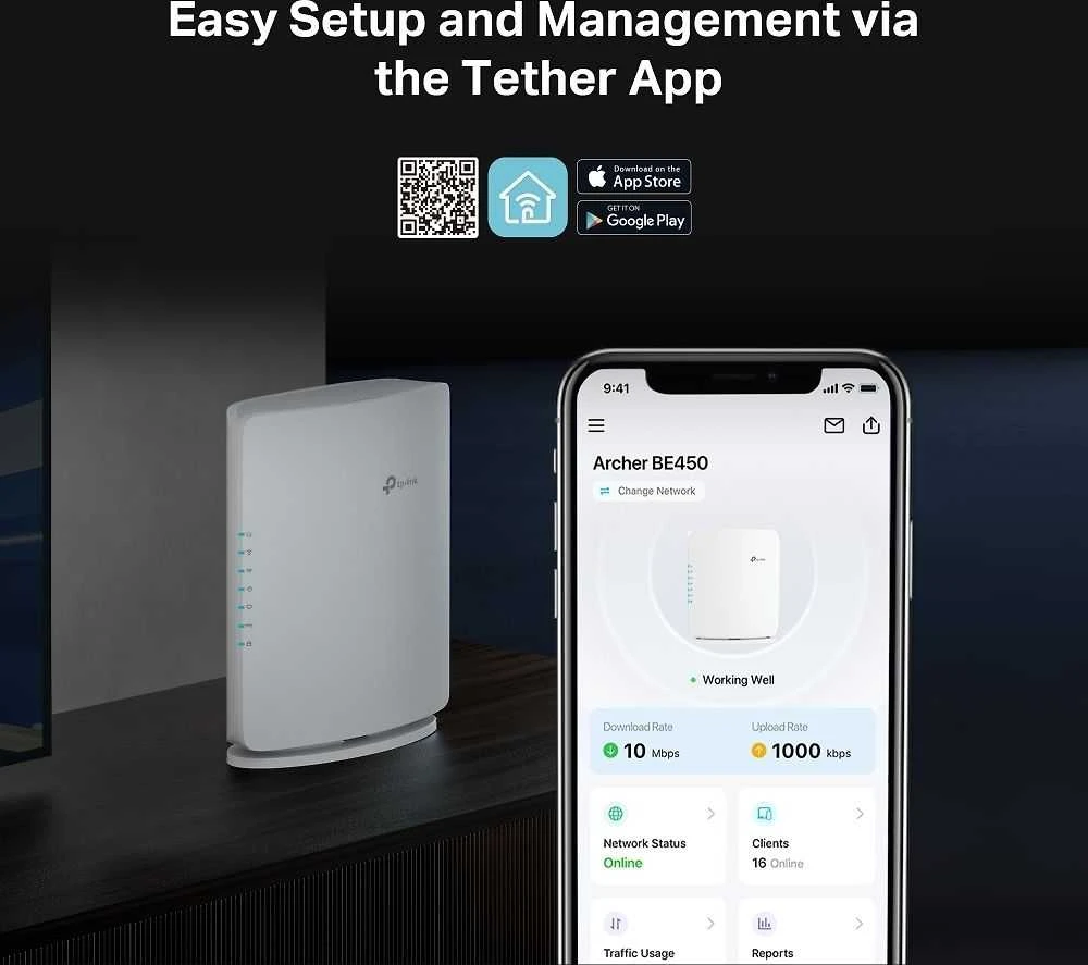 Maršrutizatorius - TP-Link Archer BE450 4-Stream, 3 Gigabit Ethernet, WPA3