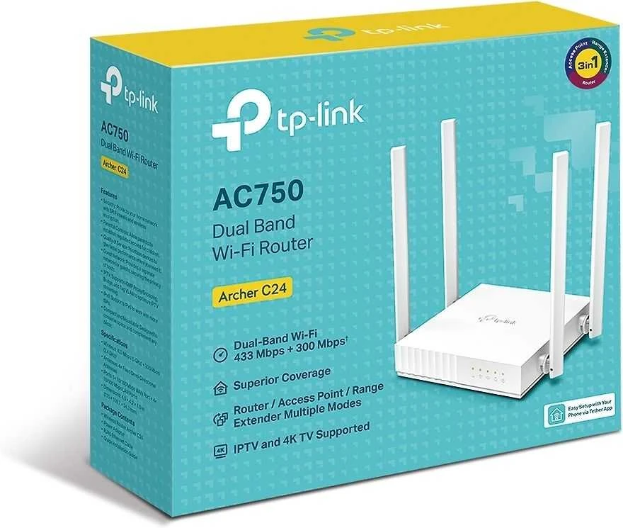 TP-LINK Archer C24 dviejų dažnių WiFi maršrutizatorius