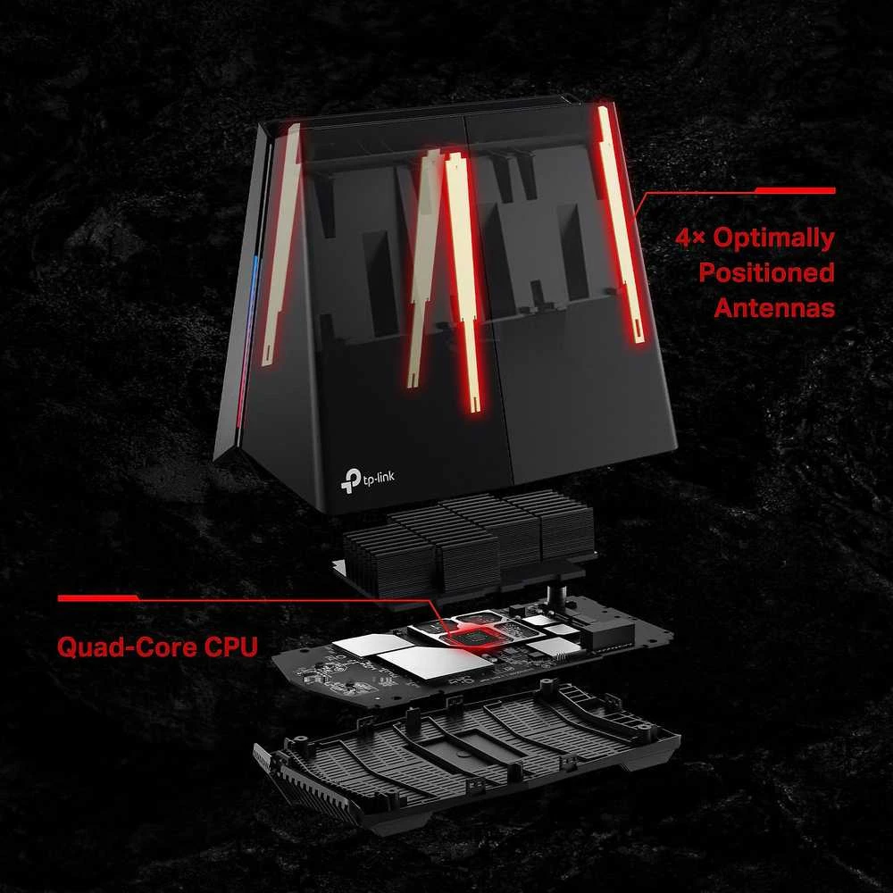 Maršrutizatorius TP-Link Archer GE550 Gaming-router, Tri-Band WiFi 7, 9.220 Mbit/s, Mesh, RGB - juodas