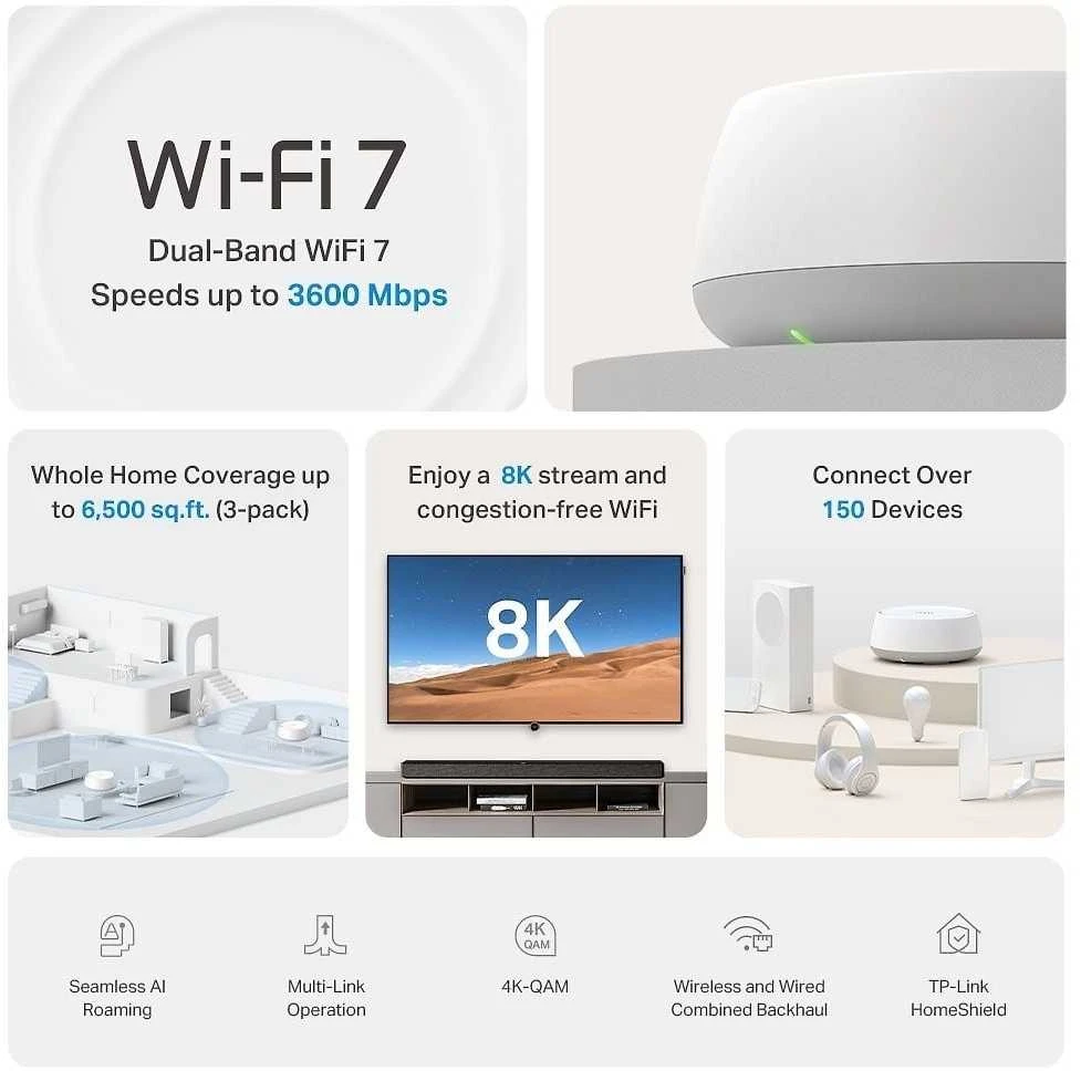 Maršrutizatorius TP-LINK Deco BE22 tinklo sistema (3 vnt. pakuotė)