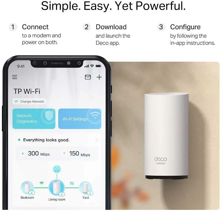 TP-LINK BE3600 lauko/vidaus Mesh WiFi 7 maršrutizatorius | Deco BE25-Outdoor (1 vnt. pakuotė) | 802.11ax | 2.4 GHz / 5 GHz | MU-MiMO Ne | PoE įvestis