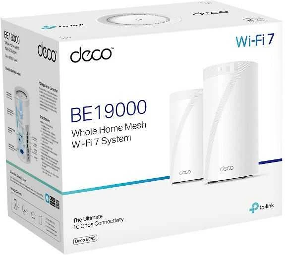 Maršrutizatorius TP-LINK Deco BE85 trijų dažnių WiFi 7 Mesh sistema, 2 vnt. pakuotėje