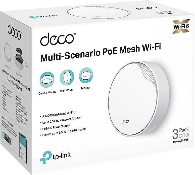 Maršrutizatorius TP-LINK TP-LINK prieigos taškas Deco X50-PoE(3-pack) X50PoE (3 vnt. pakuotė)