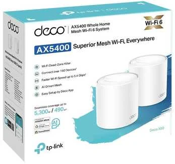 Maršrutizatorius TP-LINK Deco X60 AX5400 WiFi 6 -Mesh-järjestelmä, 2-pack