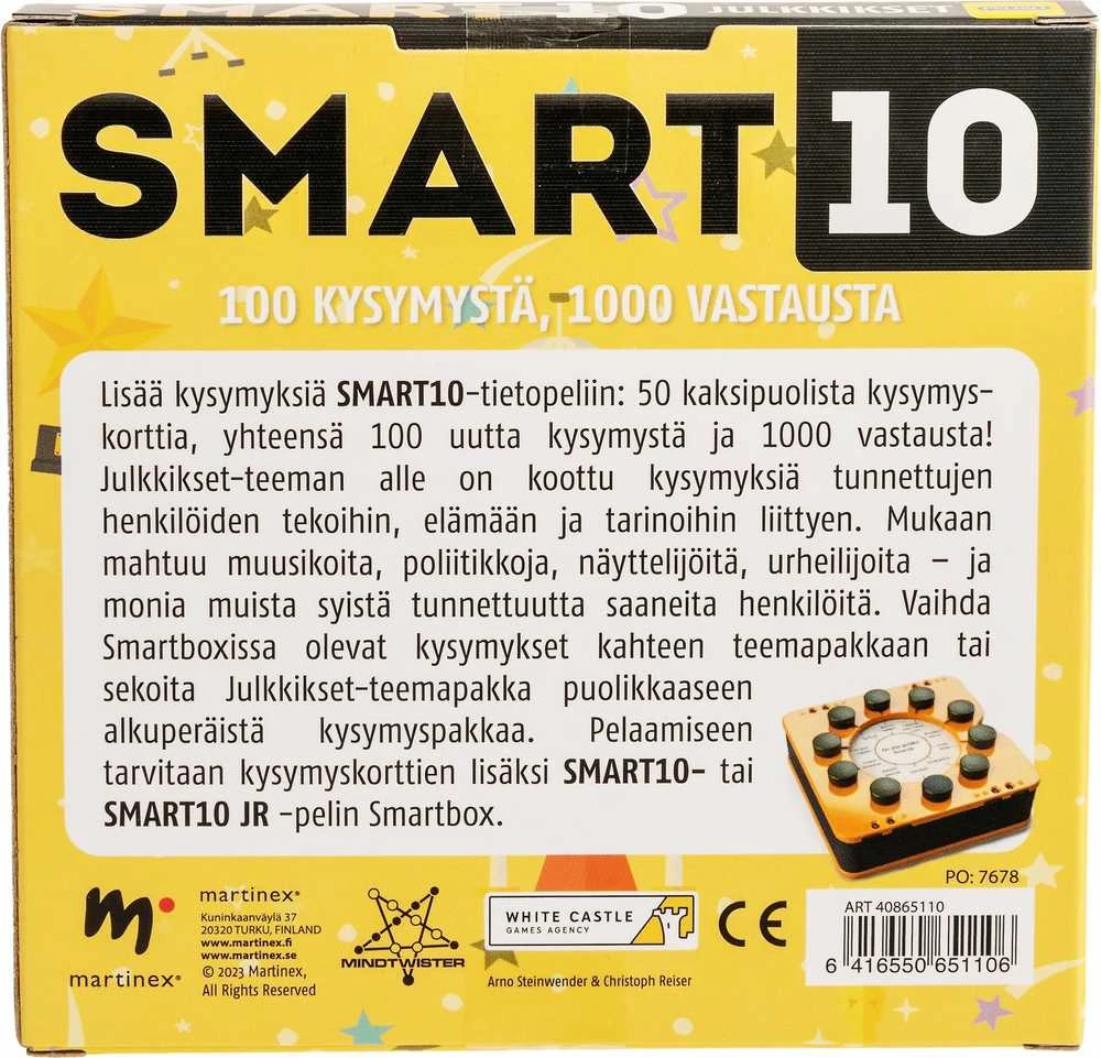 Smart10 - lisäkysymykset, julkkikset