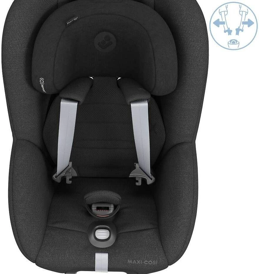 Maxi-Cosi Pearl 360 PRO - sukamasis, wysuwany fotelik automobilinis ~0-18 kg, siedzisko | Authentic Juodas