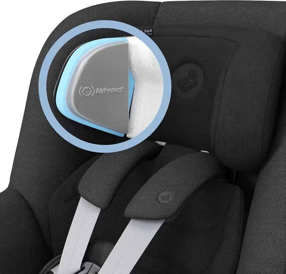Maxi-Cosi Pearl 360 PRO - sukamasis, wysuwany fotelik automobilinis ~0-18 kg, siedzisko | Authentic Juodas