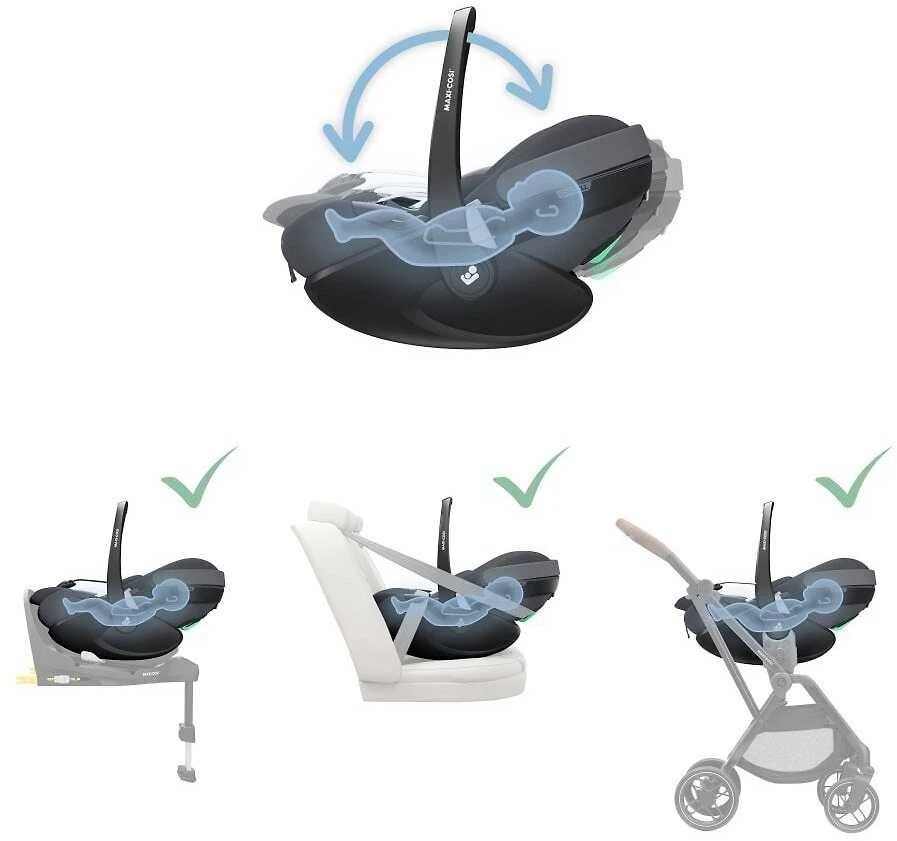 Automobilinė kėdutė Maxi Cosi PEBBLE 360 Pro², Pilka