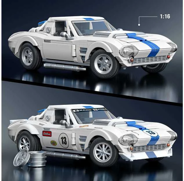 MATTEL BRICK SHOP HOT WHEELS konstruktorius – Corvette Grand Sport (JGR31)
