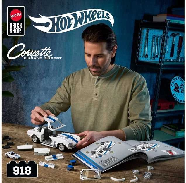 MATTEL BRICK SHOP HOT WHEELS konstruktorius – Corvette Grand Sport (JGR31)