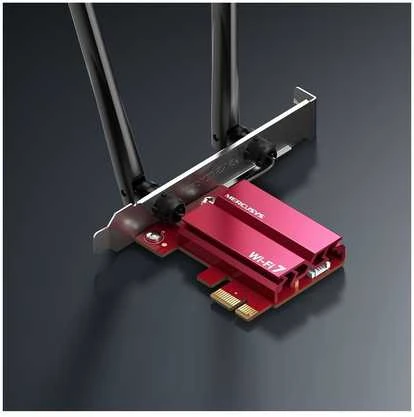 MERCUSYS MA37BE WiFi7 PCIe adapteris (BE6500, 2,4GHz/5GHz/6GHz, Bluetooth 5.4)