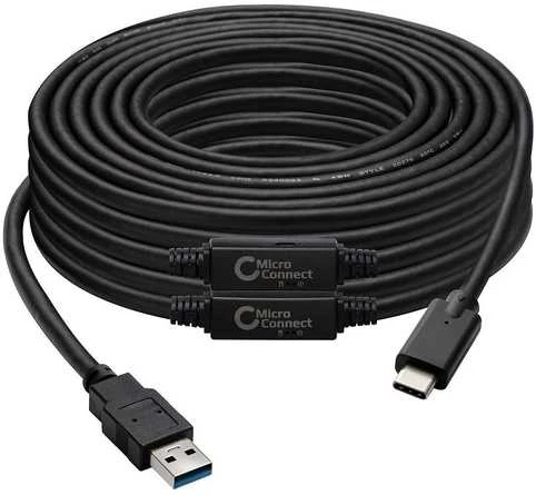 „MicroConnect“ USB3.0 A–USB-C Gen1 kabelis – 10 m kabelis, 5 Gbit/s