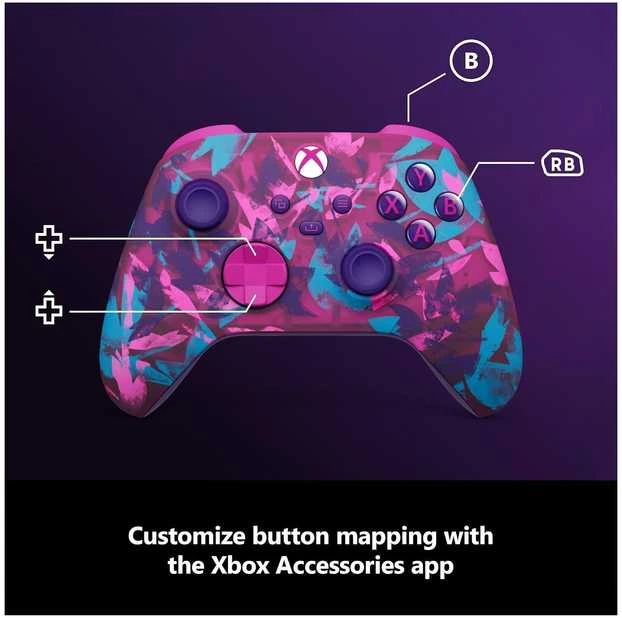„Microsoft XBOX“ belaidis valdiklis – „Heart Breaker Special Edition“ Mėlyna, Rožinė, Violetinė „Bluetooth“ žaidimų pultas Analoginis / skaitmeninis „Android“, asmeniniams kompiuteriams, „XBOX One“, „XBOX Series S“, „XBOX Series X“, „iOS“