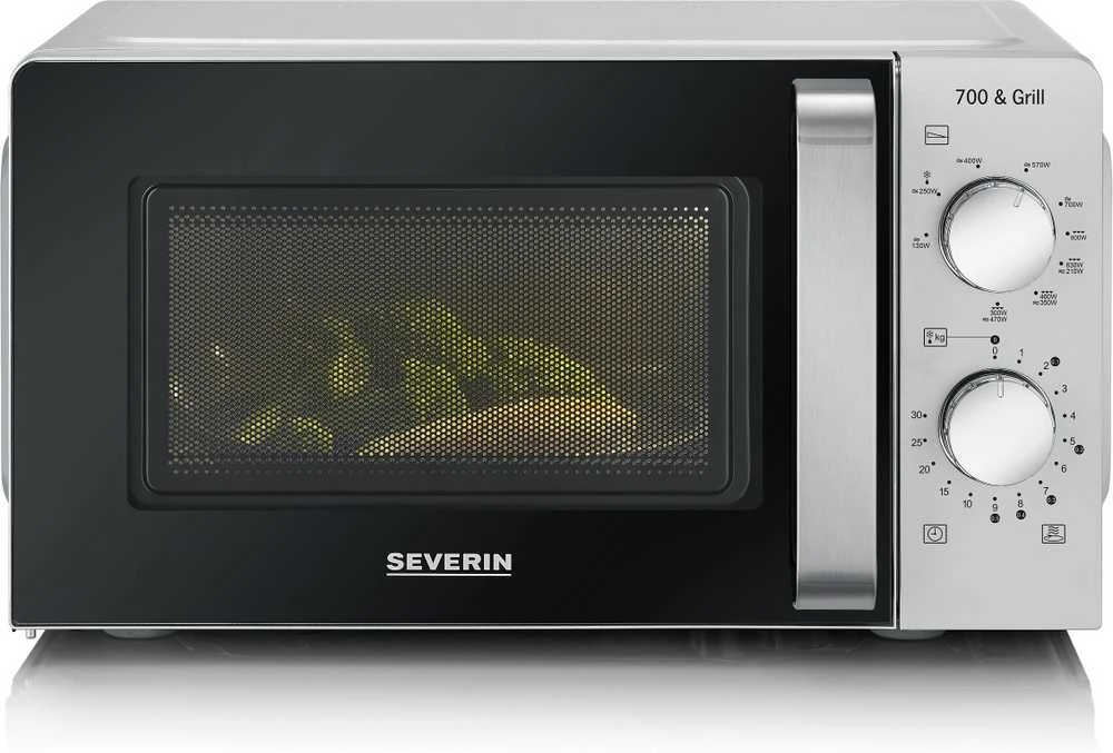 Mikrobangų krosnelė Severin MW 7780 microwave Juodas, Sidabrinis Grilis microwave Countertop 17 L 700 W