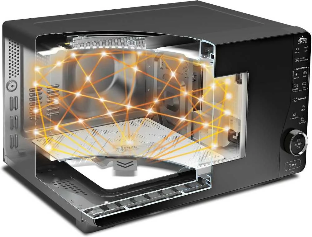 Mikrobangų krosnelė Whirlpool MWF 420 BL (1100W, 25l), Juodos spalvos