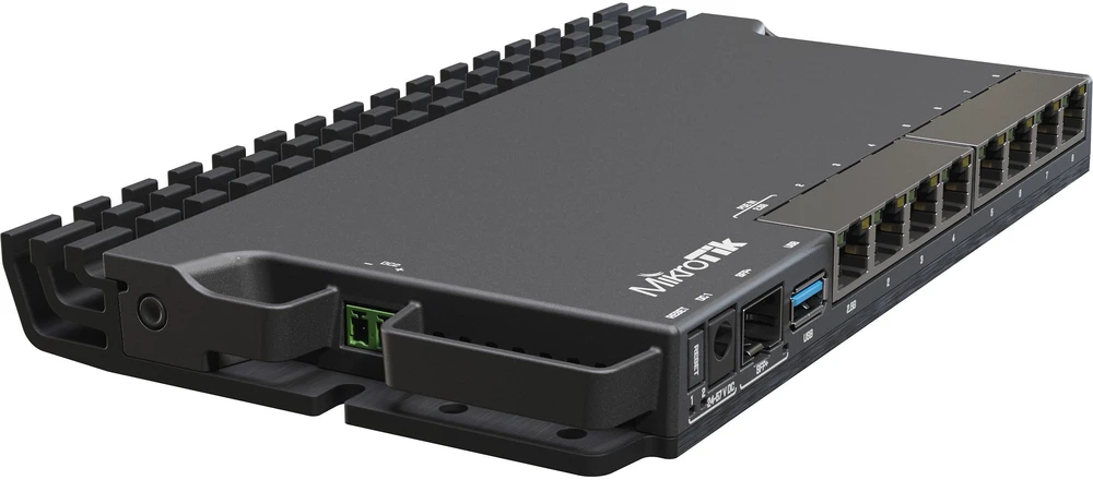 „MikroTik“ laidinio Ethernet maršrutizatorius RB5009UG+S+IN, keturių branduolių 1,4 GHz procesorius, 1xSFP+, 7xGigabit LAN, 1x2,5G LAN, 1xUSB, galima maitinti 3 skirtingais būdais, procesoriaus temperatūros stebėjimas, galima montuoti KETURIS tokius maršrutizatorius vienoje 1U stelaže, RouterOS L5 | „MikroTik“ | Laidinio Ethernet maršrutizatorius | RB5009UG+S+IN | Nėra „Wi-Fi“ | 10/100/1000 Mbit/s | Ethernet LAN (RJ-45) jungtys 7 | Ne, tinklelio palaikymas | MU-MiMO Ne | Nėra mobiliojo plačiajuosčio ryšio | 1 | 12 mėn.