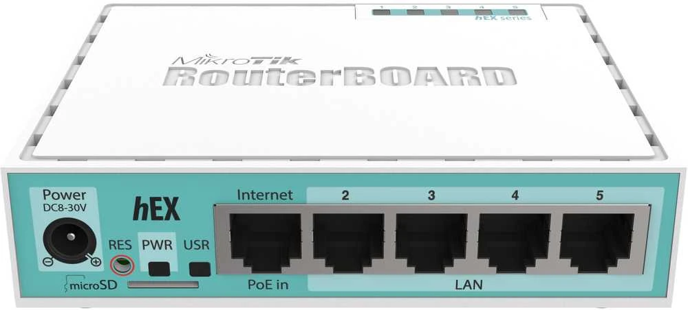 Šakotuvas „MikroTik“ laidinio Ethernet maršrutizatorius (be Wi-Fi) RB750Gr3, hEX, dviejų branduolių 880MHz procesorius, 256 MB RAM, 16 MB („MicroSD“), 5xGigabit LAN, USB, PCB ir įtampos temperatūros monitorius, pyptelėjimas, IP20, plastikinis korpusas, RouterOS L4 | MikroTik | Ethernet maršrutizatorius hEX | RB750Gr3 | Nėra Wi-Fi | Ethernet LAN (RJ-45) jungtys 5 | Nereikalingas tinklelio palaikymas | MU-MiMO Ne | Nėra mobiliojo plačiajuosčio ryšio | 1 | 12 mėn.
