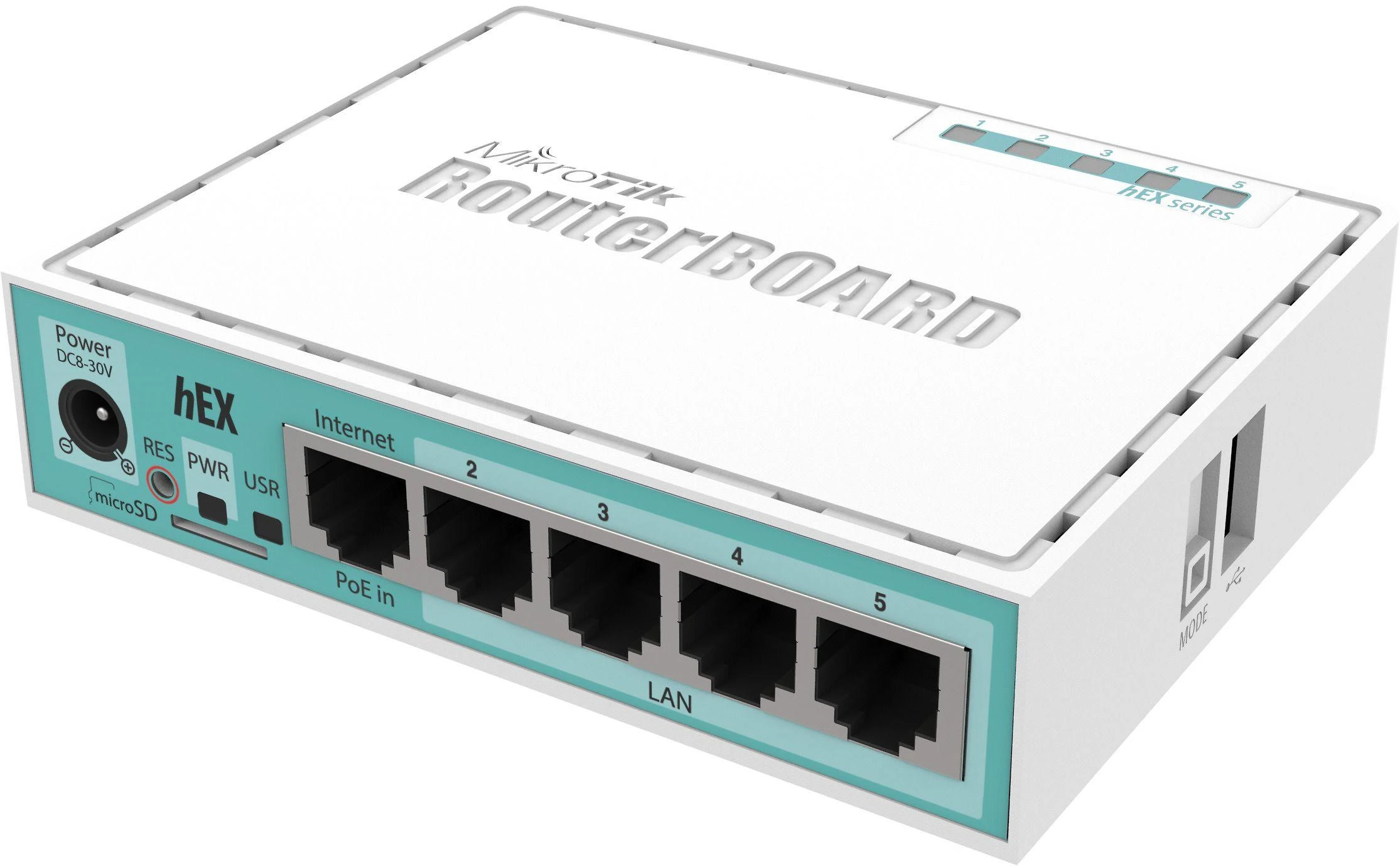 Šakotuvas „MikroTik“ laidinio Ethernet maršrutizatorius (be Wi-Fi) RB750Gr3, hEX, dviejų branduolių 880MHz procesorius, 256 MB RAM, 16 MB („MicroSD“), 5xGigabit LAN, USB, PCB ir įtampos temperatūros monitorius, pyptelėjimas, IP20, plastikinis korpusas, RouterOS L4 | MikroTik | Ethernet maršrutizatorius hEX | RB750Gr3 | Nėra Wi-Fi | Ethernet LAN (RJ-45) jungtys 5 | Nereikalingas tinklelio palaikymas | MU-MiMO Ne | Nėra mobiliojo plačiajuosčio ryšio | 1 | 12 mėn.