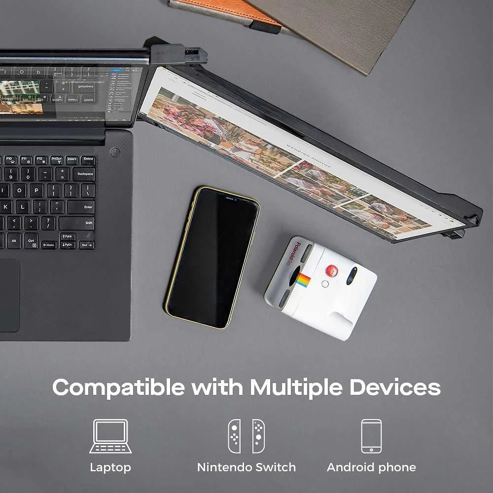 Monitorius Mobile Pixels Duex Max DS 14.1 (Juodas) FHD, 1080P IPS, Ultra Slim Nešiojamas kompiuteris
