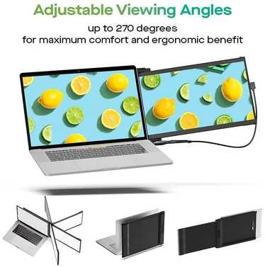 Monitorius Mobile Pixels Duex Max DS 14.1 (Juodas) FHD, 1080P IPS, Ultra Slim Nešiojamas kompiuteris
