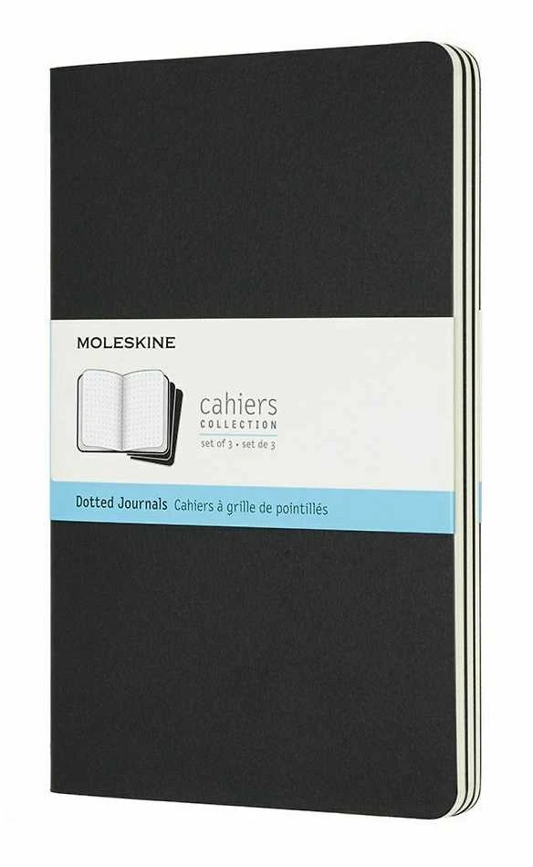 Užrašų knygelė Moleskine Cahier, 13x21cm,taškuotais lapais, minkštu viršeliu, juodos spalvos