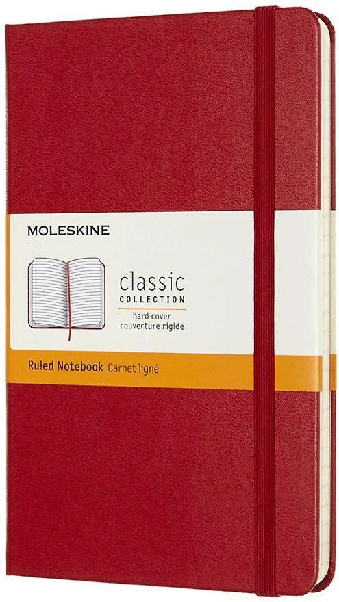 Moleskine Medium Ruled užrašų knygelė, raudona