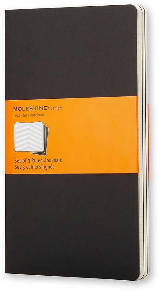 Užrašų knygutė Moleskine Cahier 9x14cm, linijomis, minkštu viršeliu, juodos spalvos