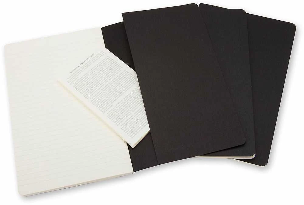 Užrašų knygutė Moleskine Cahier 9x14cm, linijomis, minkštu viršeliu, juodos spalvos