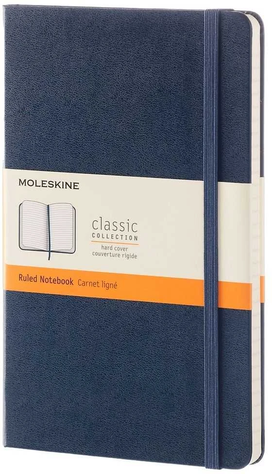 Užrašų knygutė Moleskine Classic 13x21cm, linijomis, kietu viršeliu,tamsiai mėlynos spalvos