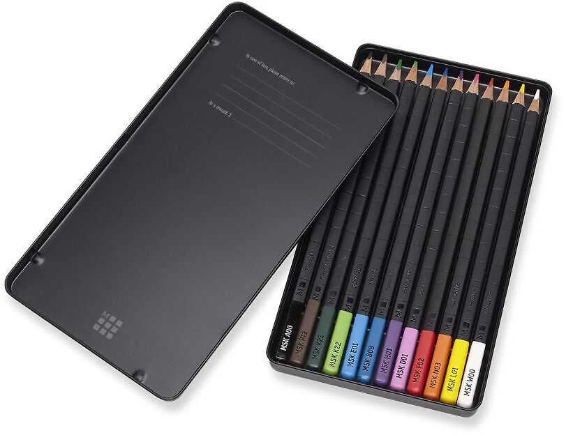Moleskine Kreidelės metalinėje dėžutėje, 12 MOLESKINE spalvų