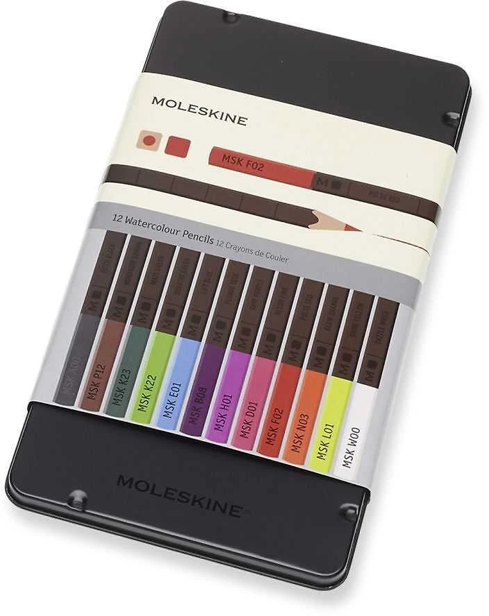 Moleskine Kreidelės metalinėje dėžutėje, 12 MOLESKINE spalvų