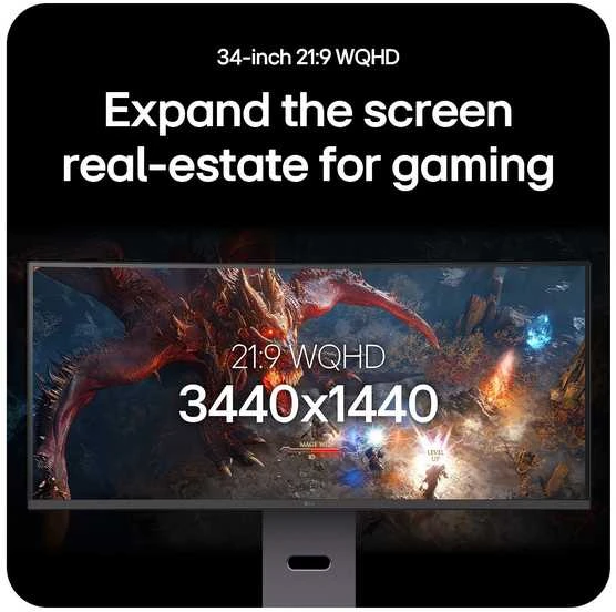 Žaidimų monitorius LG UltraGear 34G600A-B, 34" UWQHD (3440x1440) lenktas VA, 21:9, 160Hz, 1ms, HDR10, FreeSync