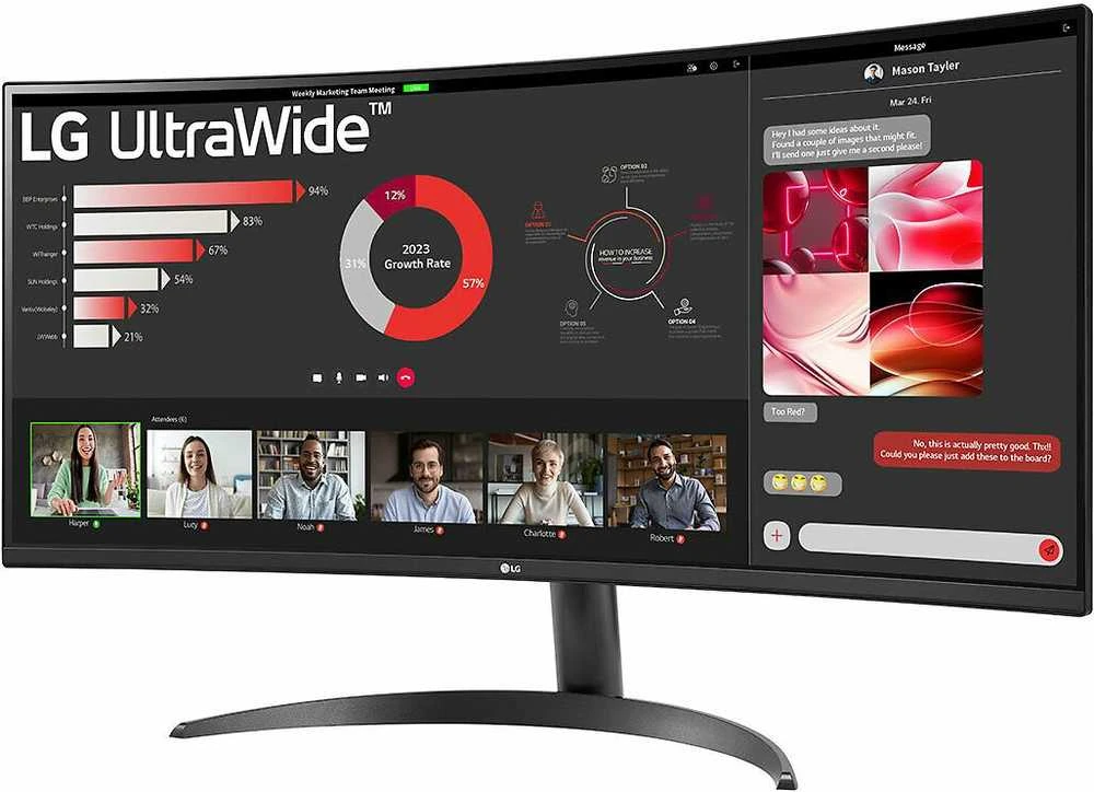 Monitorius LG | 34WR50QK-B | 34 " | VA | QHD | 21:9 | 100 Hz | 5 ms | 3440 x 1440 pikselių | 240 cd/m² | HDMI jungtys quantity 2