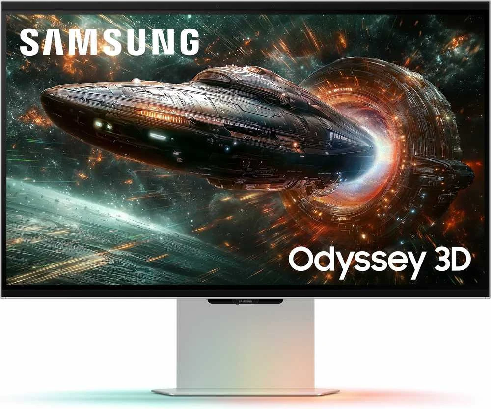 „Samsung Odyssey 3D G90XF“, 27 colių įstrižainės 4K žaidimų monitorius, 165 Hz, IPS, 3D, suderinamas su G-SYNC