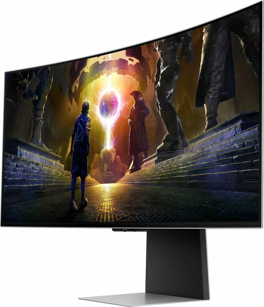 „Samsung Odyssey OLED G8 G85SD“, 34 colių žaidimų monitorius, 175 Hz, QD OLED, suderinamas su „FreeSync Premium Pro“ ir „G-SYNC“.