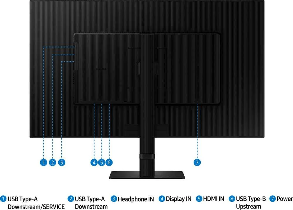 Monitorius - Samsung ViewFinity S8 S80D 32", 4K Lygus Ekranas, Juodas
