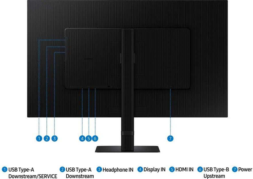 Monitorius SAMSUNG S32D800E 32" 16:9 3840X2160 VA, 5MS, 350NITS, 60HZ, HDR10, SRGB 99%, HAS/SWIVEL/PIVOT/TILT, HDMI/DP, USB3 HUB, VESA 100, HDMI CABLE