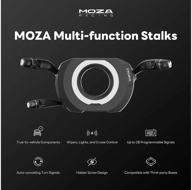 Moza Racing RS065 (PC) Daugiafunkcinės valdymo svirtelės – posūkiams ir valytuvams