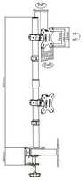 Laikiklis Mozi Basic Tower Stand stalinis stovas dviem ekranams