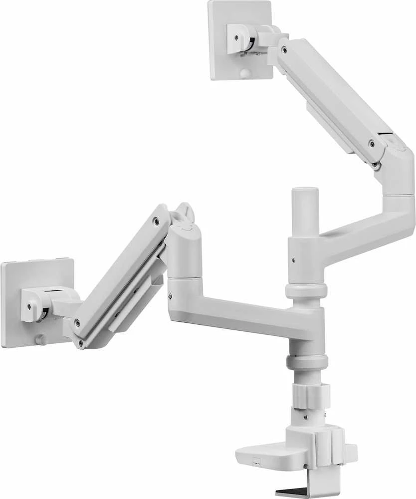 Laikiklis Mozi Infinity Line dviguba monitoriaus rankena, balta