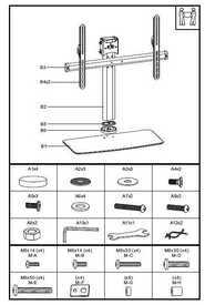 Laikiklis Mozi Tablestand B1 32-70 "TV pasukamas stalo stovas