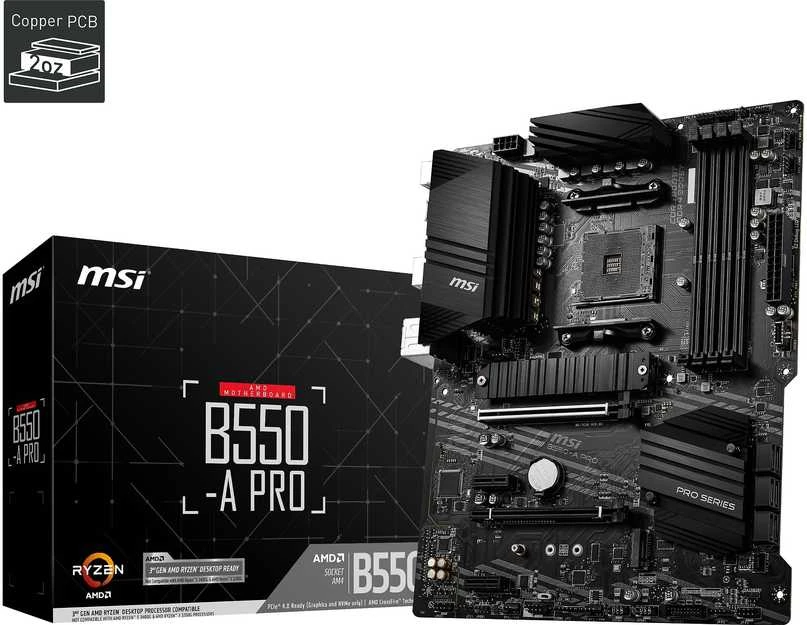 Pagrindinė plokštė MSI B550-A PRO, AM4, DDR4